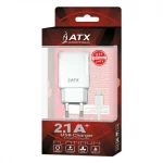 iPhone 5-6-7-8-X USB-laddare + kabel - vit - EU-kontakt - ATX