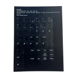 Tangentbordsklistermärken – Dansk layout – Svart med Myriad Pro-typsnitt.