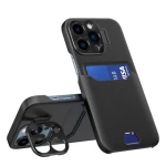 iPhone 14 Pro Läderställfodral – svart