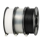 SKILPRO &ndash; PETG filamentpaket &ndash; transparent, vit och svart &ndash; 3 x 1 kg