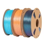 SKILPRO &ndash; PLA++ Chameleon filamentpaket &ndash; Tiffanybl&aring;, tulpan och svart &ndash; 3 x 1 kg