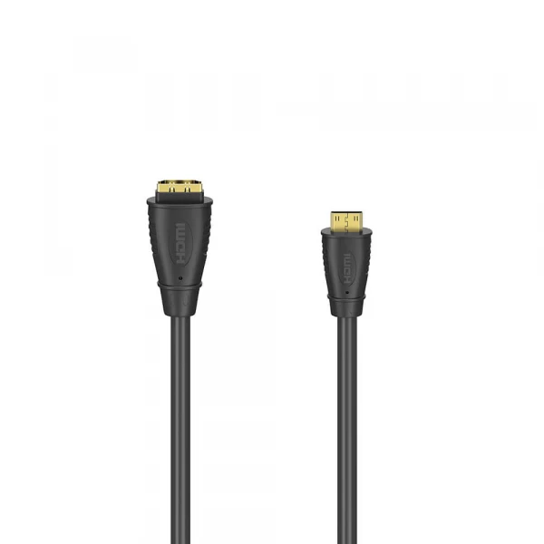 Adapter HDMI Typ C-A Hane-Hona Guldpläterad Svart