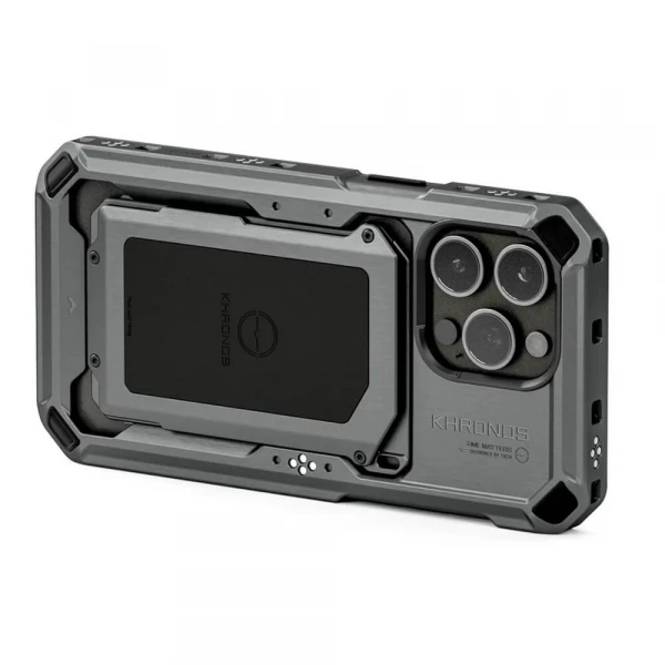 Billigt Khronos iPhone 15 Pro Max Fodral Rymdgrå - Komplett Skydd och Stilren Design Khronos iPhone 15 Pro Max Case Space Grey