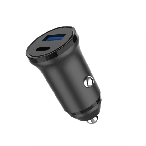 Laddare 12/24V 1xUSB-C + 1xUSB-A PD 30W + QC18.0W MAX Svart