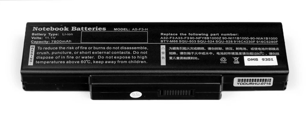 11.1V 6600mAh kvalitet litiumjonbatteri för Laptop - sort 