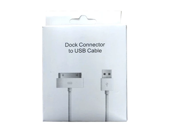 USB Kabel till iPhone 4 & 4S, iPhone 3GS/3G, iPad 2/iPad, iPod Touch, längd: 1 meter. (vit)