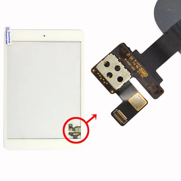 Vit iPad Mini 2 Digitizer Touchpanel med IC Chip