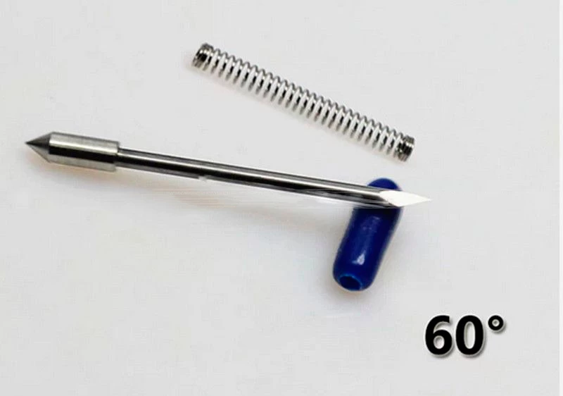 5 stk. knivpakke, Graphtec kniv til Sandblæsnings folie 60º, offset 0.75mm, ø1.5mm - Till 1,5mm knivhållare 5 stk. knivpakke, Graphtec kniv til Sandblæsnings folie 60º, offset 0.75mm, ø1.5mm - Till 1,5mm knivhållare