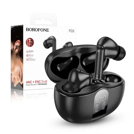 BOROFONE Bluetooth TWS Trådlösa Hörlurar FQ3 Solumate ANC+ENC - svart