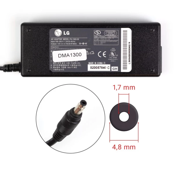 LG 90W 19V 4.74A laddare me 4.8mm x 1.7mm - Original