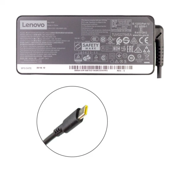 Lenovo 20V 3.25A 65W strömförsörjning med USB Type-C-kontakt - Original