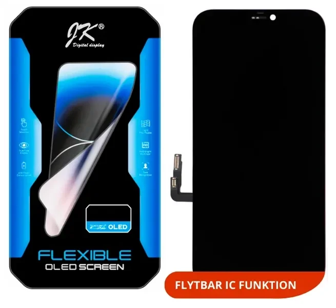 iPhone 12/12 Pro - Mjuk OLED LCD Sk&auml;rm - Svart