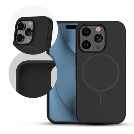 iPhone 14 Magsafe silikonbaksida - svart