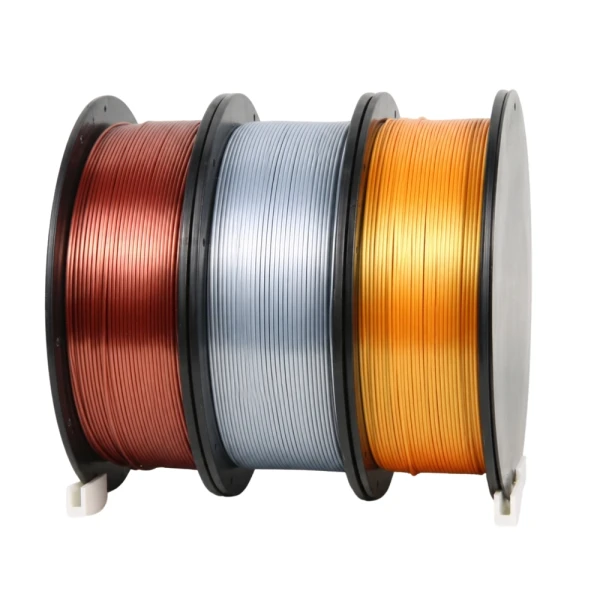 SKILPRO &ndash; Silky PLA++ filamentpaket &ndash; Silver, brons och guld &ndash; 3 x 1 kg
