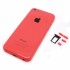 iPhone 5C side button and sim card tray back cover - Red