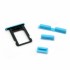 iPhone 5C side button and sim card tray back cover - blue 